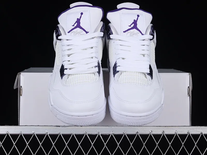 All categories Air Jordan Jordan series basketball shoes Air Jordan 4 OG version Air Jordan 4 "Court Purple" AJ4 Joe 4 white and purple full head layer CT8527-115